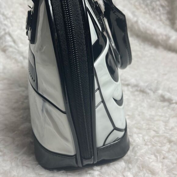 LOUNGEFLY STAR WARS STORMTROOPER SMALL DOME SATCHEL BLACK &WHITE PATENT. - Picture 6 of 15